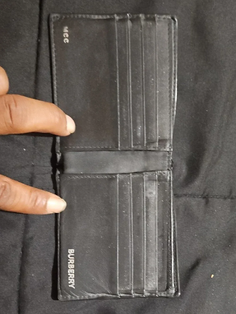 Burberry Men's Black Check Leather Wallet